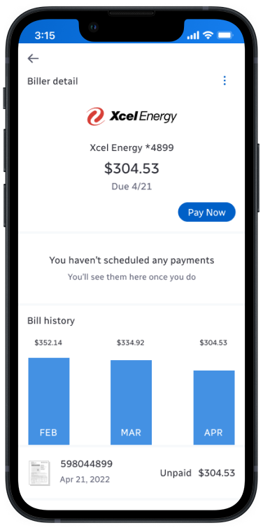 Send and receive bill payments in real-time phone animation